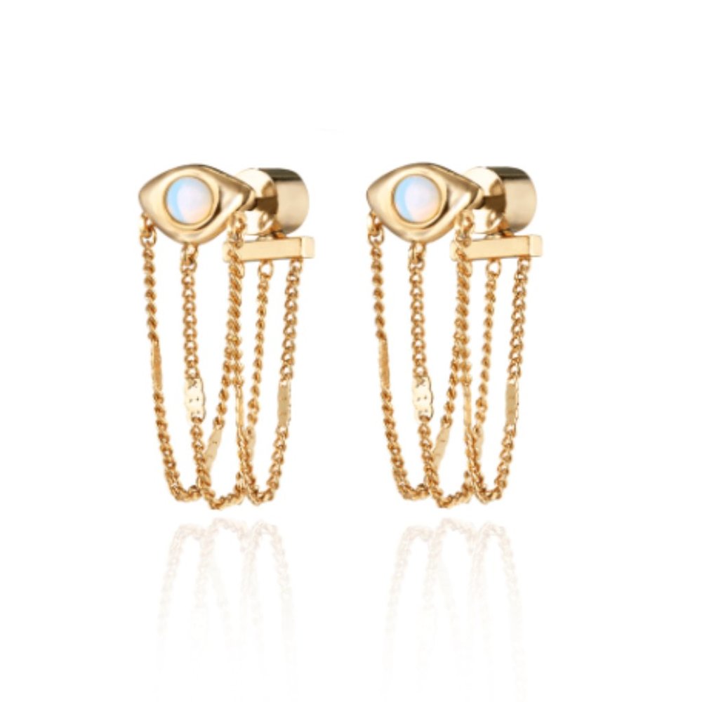 EUC Jenny Bird Veaux Drape Earrings - Gold